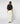 Merino wool crew-neck sweater with 3/4 sleeves - Anthracite
